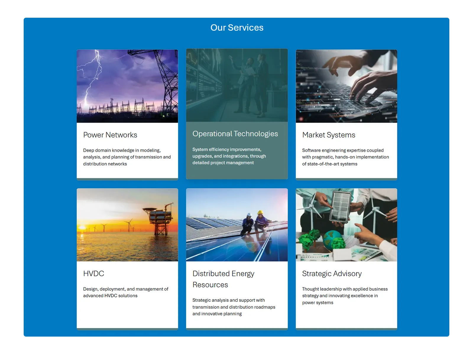 Service cards — custom HubL module layout