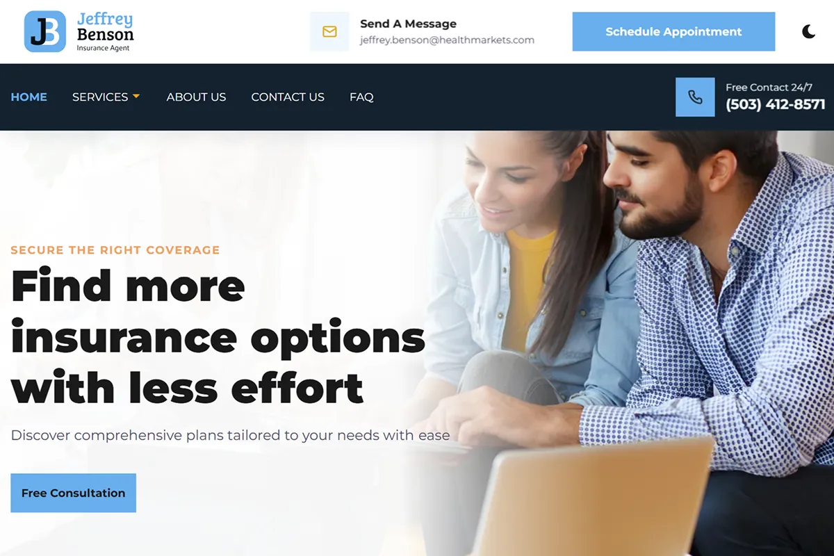 Jeffrey Benson Insurance screenshot